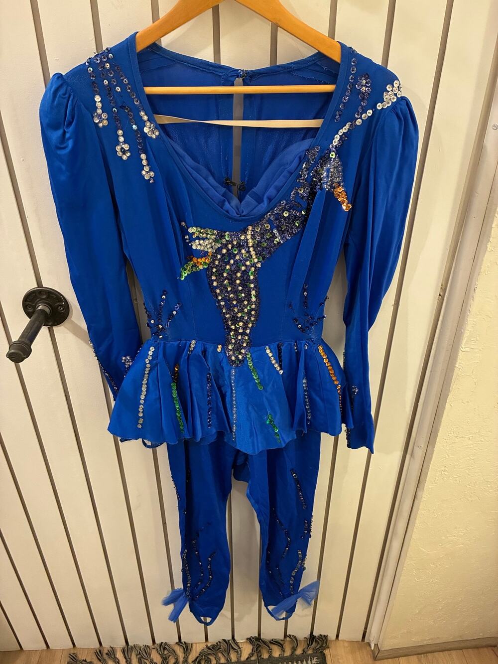Vintage Custom Made Royal Blue Performance Unitard